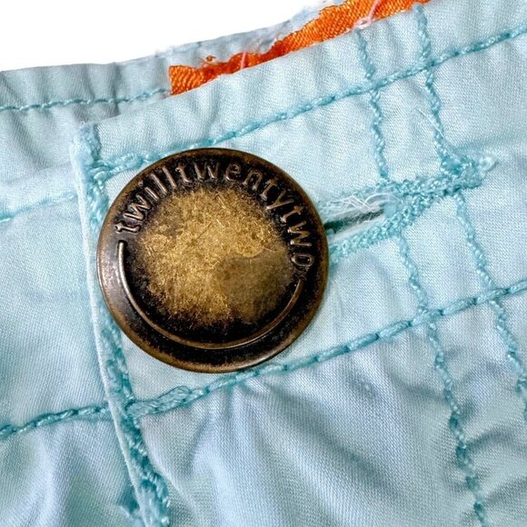 VTG Y2K Twill Twenty Two Cargo Shorts Sz. 26 Blue Cotton Low Rise Pockets Beach - Picture 10 of 12